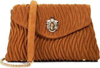 Dune London Darling Matelassé Suede Crossbody Bag in Tan at Nordstrom