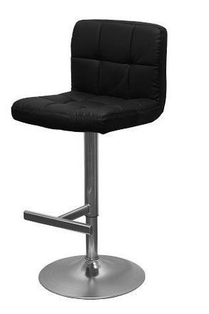 Netfurniture Bartok Adjustable Brushed Chrome Bar Stool Cream Padded Seat