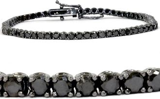 Pompeii3 3ct Black Diamond Tennis Bracelet 14K Black Gold 7