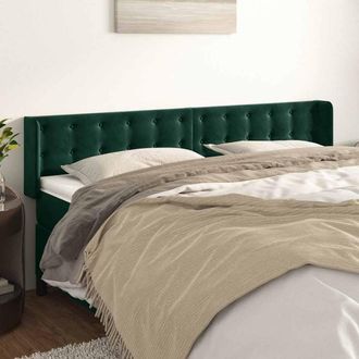 vidaXL Vidaxl Cabecero De Terciopelo Verde Oscuro 183x16x78/88 Cm