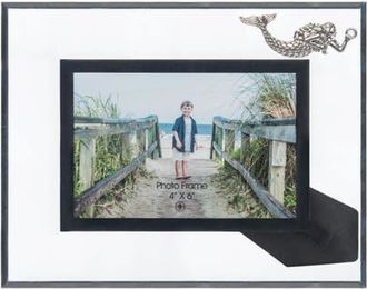 Beachcombers Glass 4X6 Photo Frame With Pewter Mermaid in White at Nordstrom, Size Medium