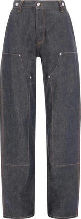 Victoria Beckham Panelled Jeans - Dames - Loose Fit Jeans - Blauw - W24 - Katoen - Jeans