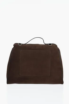 Fabiana Filippi Borsa Business in Suede con Manico Gioiello Fabiana Filippi