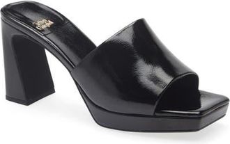 Jeffrey Campbell Dress Code Sandal in Black Crinkle Patent at Nordstrom, Size 5.5