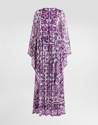 Dolce & Gabbana Majolica-print Chiffon Dress - Woman Dresses Multicolor S