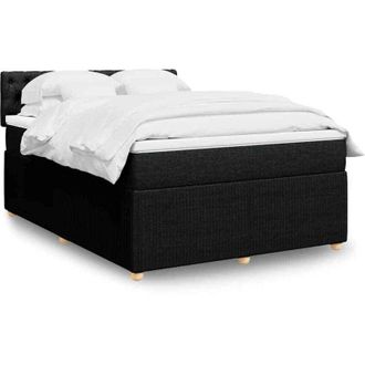 vidaXL Vidaxl - Cama Box Spring Con Colch&oacute;n Tela Negro 140x190 Cm