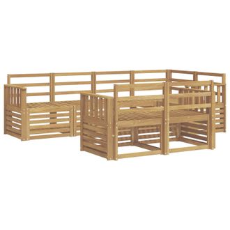 vidaXL Conjunto De Sof&aacute;s De Exterior 7 Pcs Blanco 247 X 128,5 X 73 Cm Vidaxl