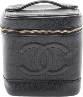 Chanel Pre-owned Handbags, female, Black, Size: ONE SIZE Pre-owned Vintage Leather Handbag