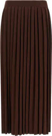 Fabiana Filippi Brown Virgin Wool Midi Womens Skirt