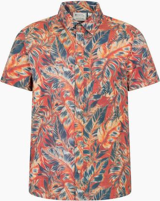 Mountain Warehouse Mens Mountain Warehouse Mens Tropical Leaves Short-Sleeved Shirt - Orange - Size: 44/Regular