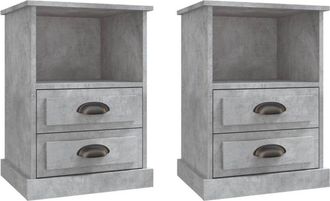 vidaXL Mesitas de noche 2 unidades gris hormigón 43x36x60 cm Vidaxl