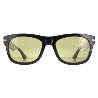 Serengeti Eyewear Square Unisex Shiny Black Transparent Layer Green 555nm Foyt - One Size