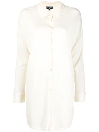 N.Peal longline silk-cashmere blend shirt - Neutrals