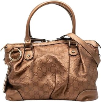Gucci Pre-owned Handbags, female, Brown, Size: ONE SIZE Pre-owned Sukey Satchel