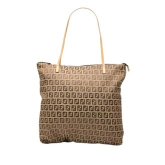 Fendi Pre-owned Tote Bags, female, Brown, Size: ONE SIZE Pre-owned Canvas Tote Bag