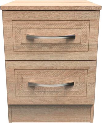 Welcome Furniture Dakar Ready Assembled Bedside Table with 2 Drawers - Modern Oak - Welcome Furniture | TJ Hughes