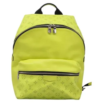 Louis Vuitton Discovery Backpack Monogram Taigarama Yellow Leather Backpack Bag (Pre-Owned)