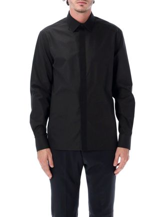 Lanvin Grosgrain Detail Classic Black Shirt