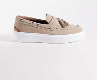Asos Mocassini in camoscio color pietra con nappe e suola preformata-Neutro