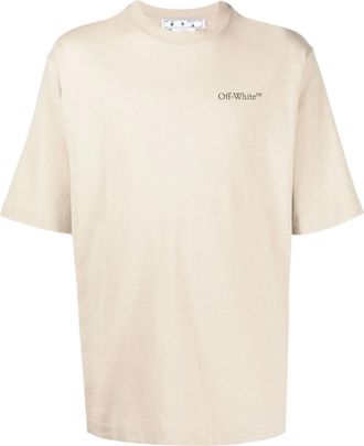 Off-white SS22 Logo Round Neck Pullover Short Sleeve Loose Fit Khaki OMAA119S22JER0041710