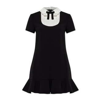 Self Portrait Short Dresses, female, Black, Size: 3XS Dress with a Ruffle