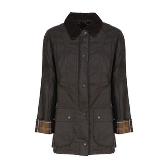 Barbour Jassen, Dames, Groen, S, Katoen, Groene gewaxte katoenen jas