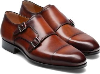 Magnanni Klassieke Schoen met Dubbele Gesp - Heren - Nette schoenen - Bruin - 46 EU - Leer - Schoenen