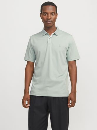 Jack & Jones Poloshirt JACK & JONES JPRCCRODNEY SS POLO SN, Herren, Gr. XS, blau (aqua gray), Jersey, Obermaterial: 50% Baumwolle, 50% Polyester, unifarben, Basic,