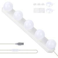 OEM L&aacute;mpara De Tocador Led Usb Con 5 Bombillas Y 3 Modos De Iluminaci&oacute;n Para Ba&ntilde;o - Crezuo