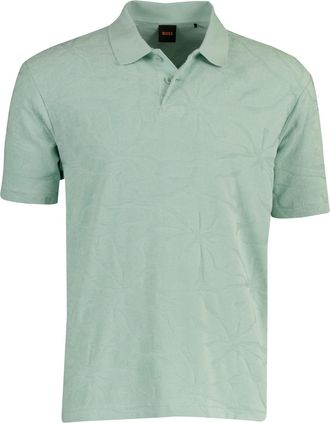 HUGO BOSS Poloshirt turquoise BOSS Orange met structuur