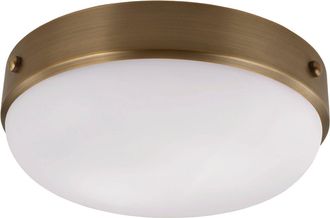 Loops 2 Bulb Flush Light Low Ceiling Dark Antique Brass LED E27 75W Bulb