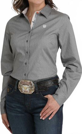 Cinch Arena Fit Button Down Western Shirt In Grey