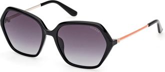 Guess Anastasia Geometrische Zonnebril - Dames - Zonnebrillen - Zwart - 55 MM - Accessoires