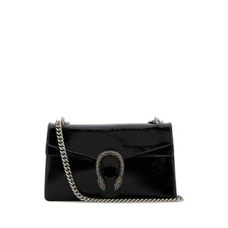 Gucci Black Leather Small Dionysus Shoulder Bag