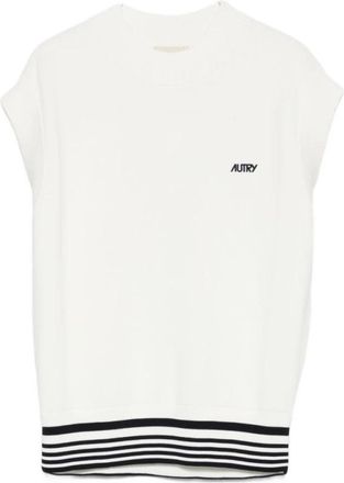 Autry Gebreide Viscose Top - Dames - Tops zonder mouwen - Wit - S - Nylon - Tops