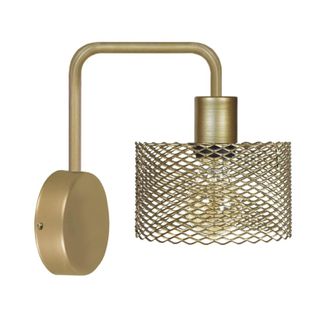 Tosel Aplique de pared metal Alt.22cm dorado ;Pantalla: verde