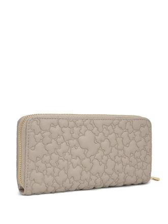 Tous bear-embossed zip-around wallet - women - Polyurethane - One Size - Neutrals
