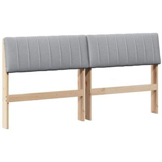 vidaXL Cabecero Tapizado Gris Claro 160 Cm Madera De Pino Macizo Vidaxl