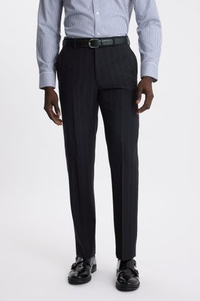 Moss Tailored Fit Navy Stripe Trouser