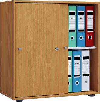 ebuy24 Armario De Oficina Vcm Con 2 Compartimentos Armario De Archivo Moderno Con Puertas Correderas Dimensiones Aprox. An. 70 X Al. 73 X T. 37 Cm - Lona 2 C