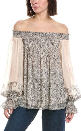 Hemant & Nandita Smocked Detail Off-Shoulder Top
