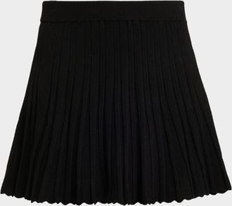 LoveShackFancy Willany Pleated Mini Skirt