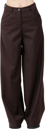 Roberto Ricci Design Livia Broek - Dames - Wijde Broeken - Bruin - S - Wol - Broeken