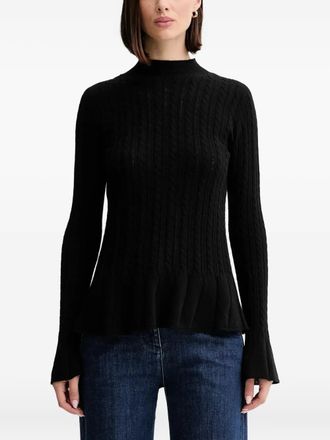Twin-Set cable-knit jumper - women - Polyamide/Viscose/Polyester/Wool/Cashmere - M - Black