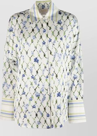 Genny shirt collared neck cuffed sleeves floral pattern