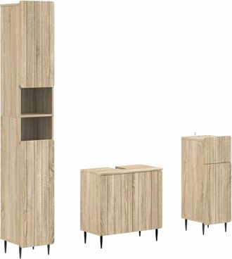 vidaXL Juego De Armarios De Ba&ntilde;o De 3 Piezas Zwolle Vidaxl