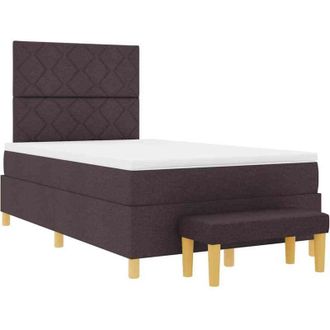 vidaXL Cama Tipo Box Spring Marr&oacute;n Oscuro 120 X 190 Cm Tela Vidaxl