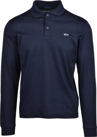 Paul & Shark Grey Cotton Ribbed Polo Shirt