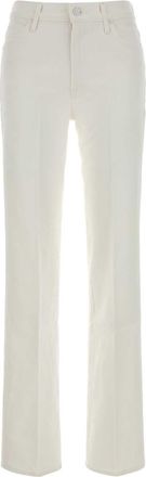 Mother White Stretch Denim The Kick It Jeans