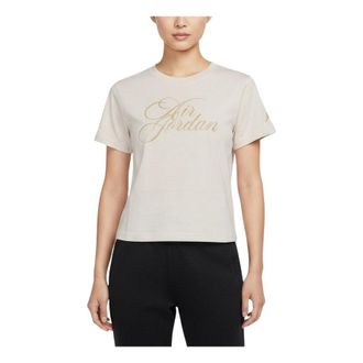 Nike Jordan (WMNS) Air Jordan Flight Short-Sleeve T-Shirt Asia Sizing Light Brown Pale Red IW1597-104